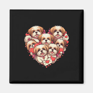 Funny Shih Tzu Heart Valentine Shih Tzu Womens Men Magnet
