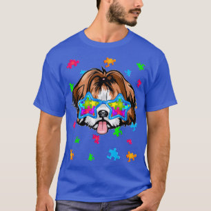 Funny Shih Tzu Puzzle Autism Awareness Dog Lover T-Shirt