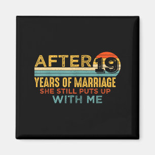 Funny Shirt 19th Wedding Anniversary Husband 19 Magnet