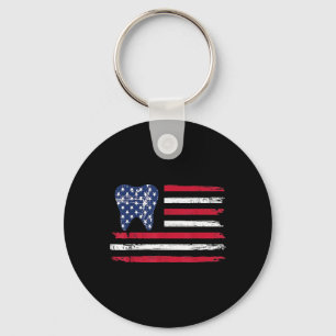 Funny Shirt 4th Of July Dental Dentist Tooth Docto Key Ring