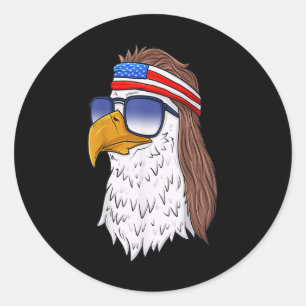 Funny Shirt American Ld Eagle Mullet 4th Of July Classic Round Sticker