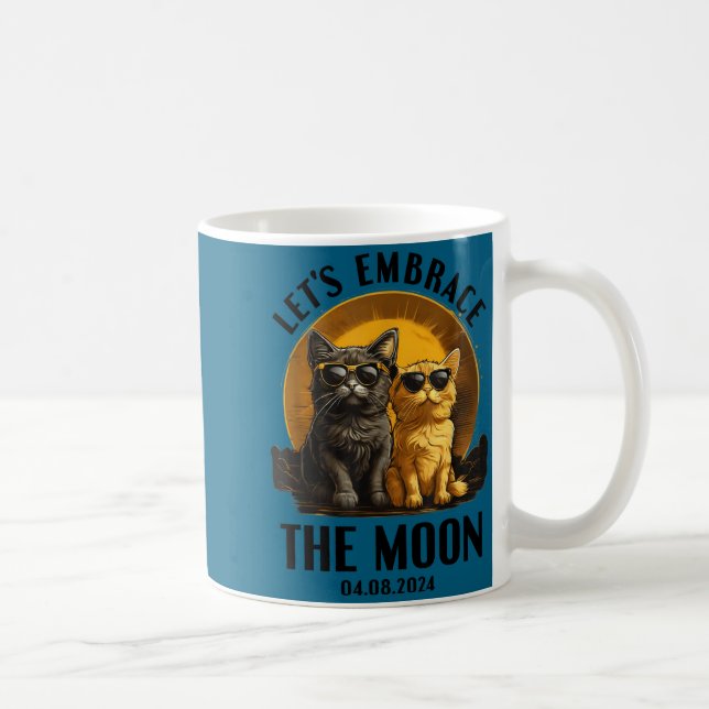 Funny Shirt Cat Total Solar Eclipse Embrace Coffee Mug (Right)