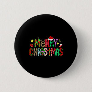 Funny Shirt Christmas Lights Red Santa Hat Xmas Fa 6 Cm Round Badge