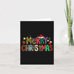 Funny Shirt Christmas Lights Red Santa Hat Xmas Fa Card