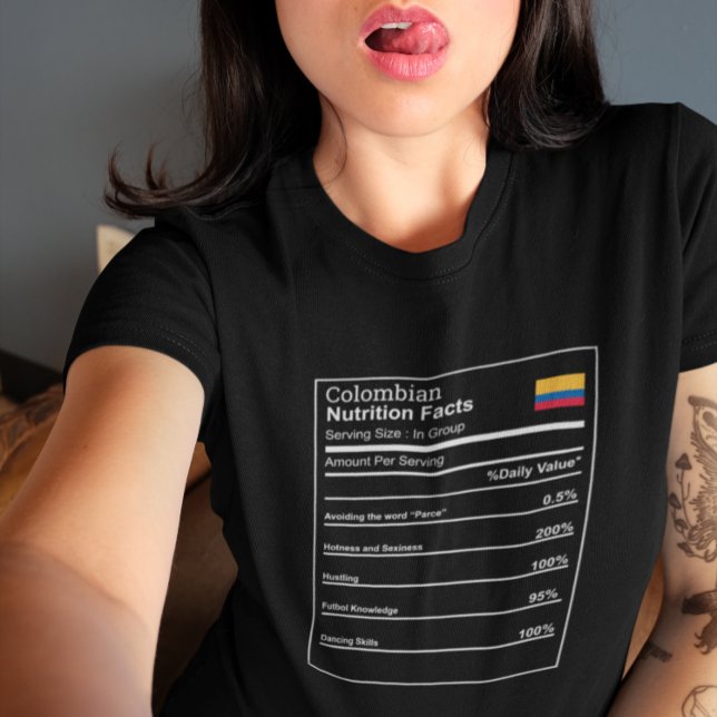 Funny Shirt Colombian Nutrition Facts (Funny Shirt Colombian Nutrition Facts)