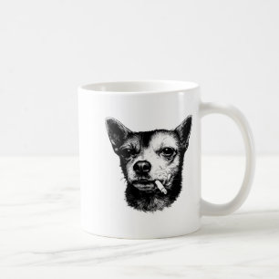 Funny Shirt Dog Smoking Cigarette Chihuahua Meme Coffee Mug
