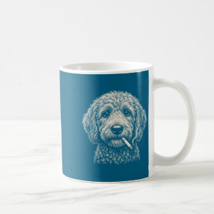 Funny Shirt Dog Smoking Cigarette Golden Doodle Coffee Mug