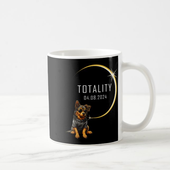 Funny Shirt Dog Total Solar Eclipse Totality Coffee Mug (Right)