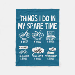 Funny Shirt E Bike Lover Things Spare Fleece Blanket