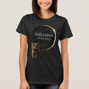 Funny Shirt Indiana Total Solar Eclipse Cat