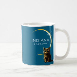 Funny Shirt Indiana Total Solar Eclipse Cat Coffee Mug