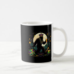 Funny Shirt Mardi Gras Bigfoot Sasquatch Drinking Coffee Mug
