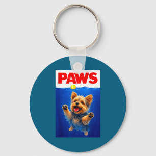 Funny Shirt Novelty Paws Yorkshire Terrier Dog Key Ring