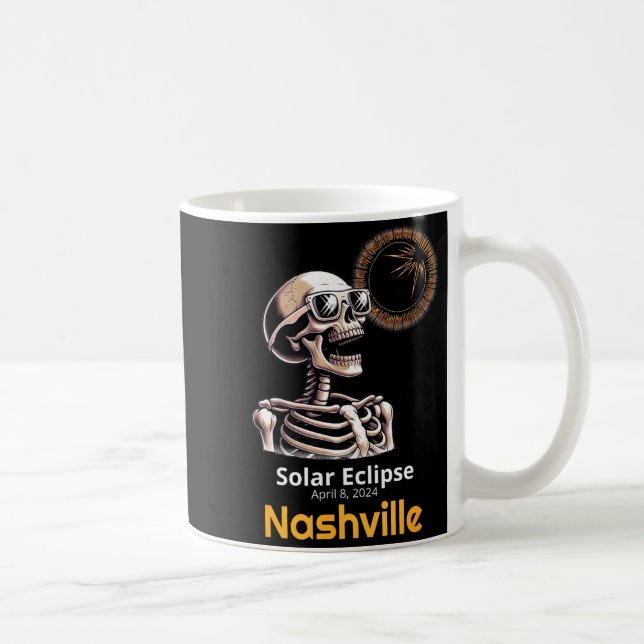 Funny Shirt Skeleton Solar Eclipse Nashville India Coffee Mug (Right)