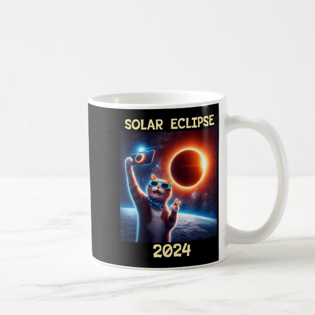 Funny Shirt Solar Eclipse Cat Coffee Mug (Right)