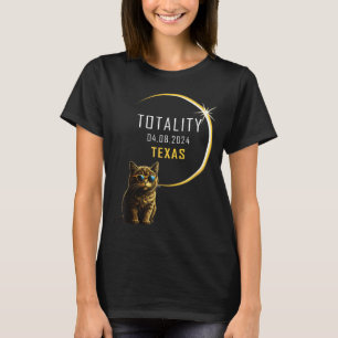 Funny Shirt Texas Total Solar Eclipse Cat