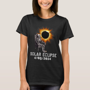 Funny Shirt Total Solar Eclipse April Skeleton