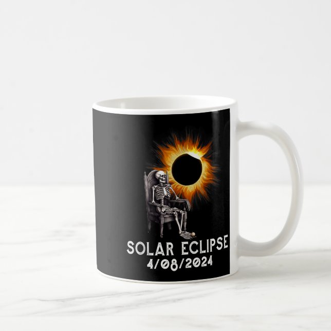 Funny Shirt Total Solar Eclipse April Skeleton Coffee Mug (Right)