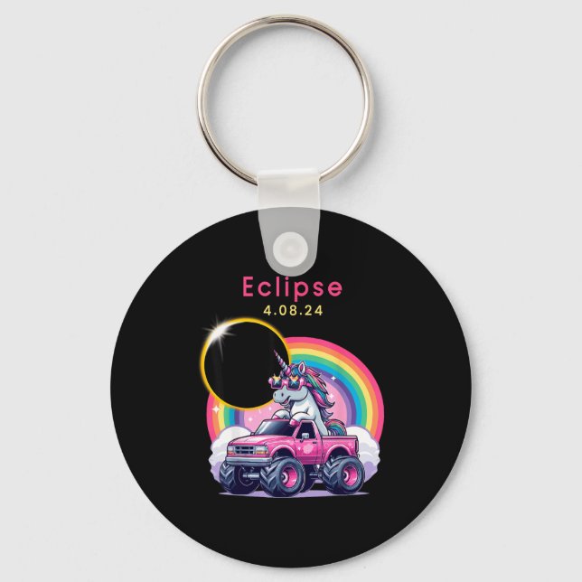 Funny Shirt Total Solar Eclipse Monster Truck Key Ring (Front)