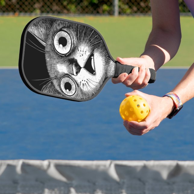 Funny Shocked Cat Pickleball Paddle (Insitu)