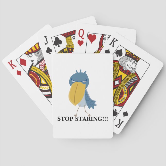 Funny Shoebill Stop Staring Playing Cards (Back)