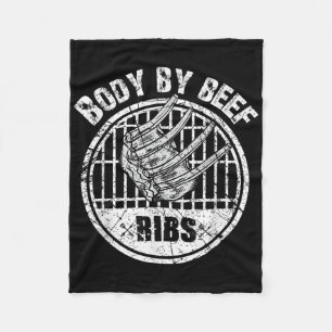 Funny Short Rib Bbq Grill Body By Beef Ribs Barbeq Fleece Blanket