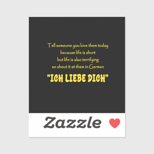 Funny Shout Your Love in German (Sheet)