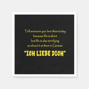 Funny Shout Your Love in German Napkin