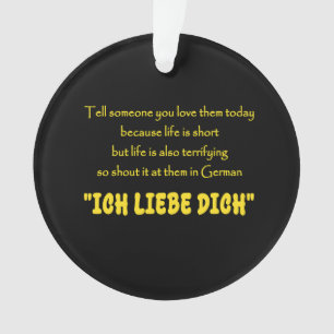 Funny Shout Your Love in German Ornament