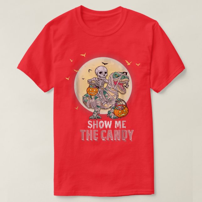 Funny show me the candy meme Skeleton Riding Mommy T-Shirt (Design Front)