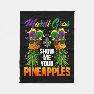 Funny Show Me Your Pineapples Jester Hat Swingers Fleece Blanket