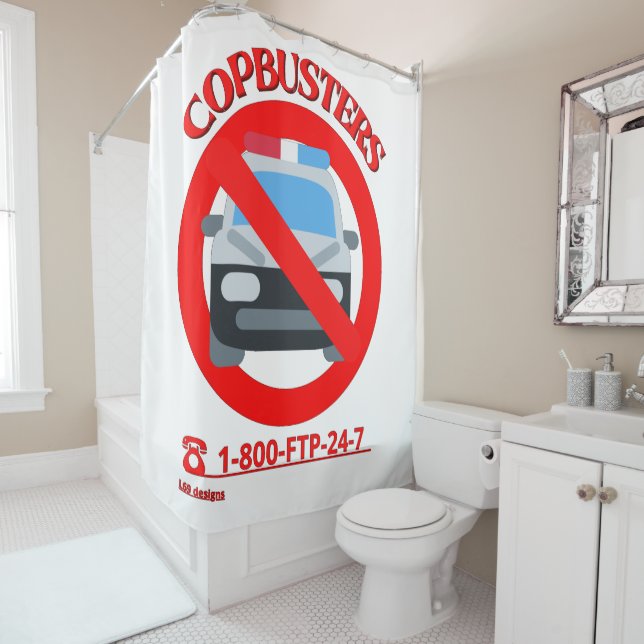 funny shower curtain "COPBUSTERS 2" (In Situ)
