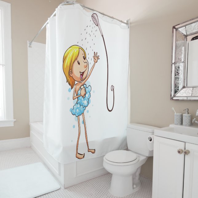 FUNNY SHOWER CURTAINS WITH BUBBLES (In Situ)