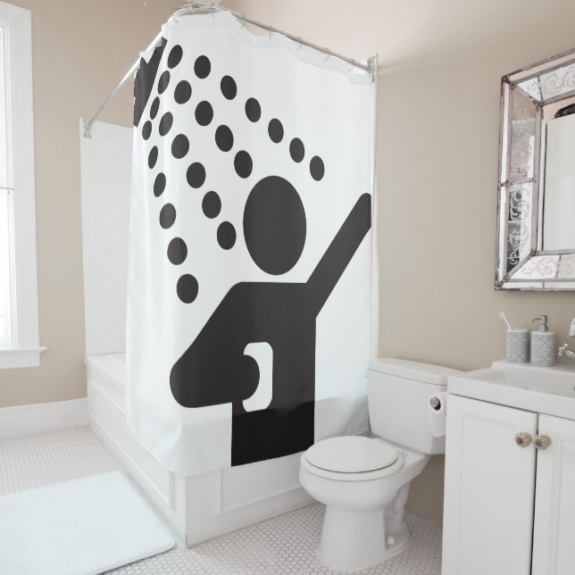 Funny Shower Symbol Man Curtain (In Situ)