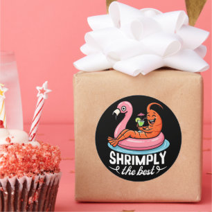 Funny Shrimp Beach Vacation Seafood Summer Pool Classic Round Sticker