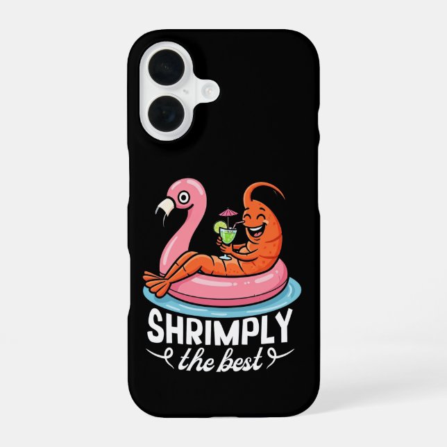 Funny Shrimp Beach Vacation Seafood Summer Pool iPhone 16 Case (Back)