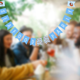 Funny shrimp seafood bunting banner