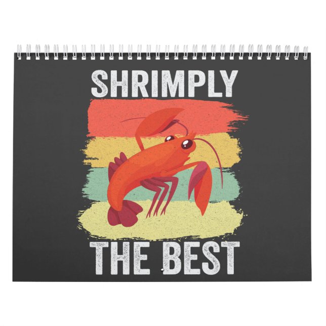Funny Shrimp Shellfish Keep it Shrimple Fishing Calendar (Cover)