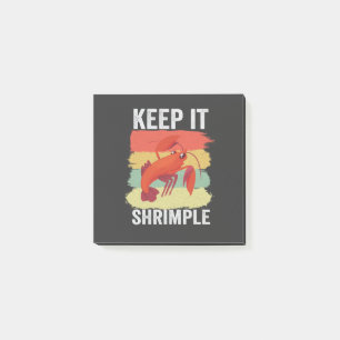 Funny Shrimp Shellfish Keep it Shrimple Fishing Post-it Notes