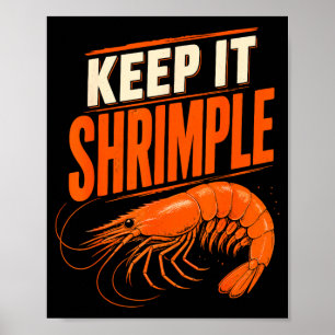 Funny shrimps cajun seafood poster