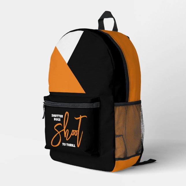 Funny Shutterbugs Shoot to Thrill Printed Backpack (Back Corner Right)