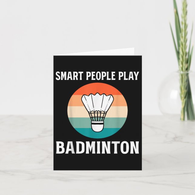 Funny Shuttle Badminton Player  Card (Front)