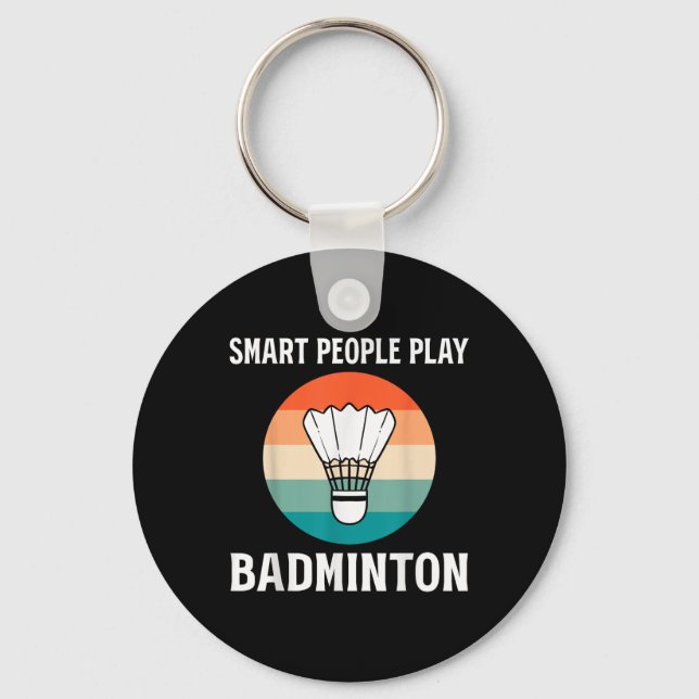 Funny Shuttle Badminton Player  Key Ring (Front)