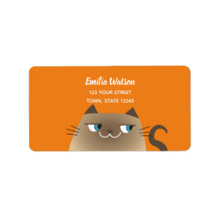 Funny Siamese Cat Return Address Label