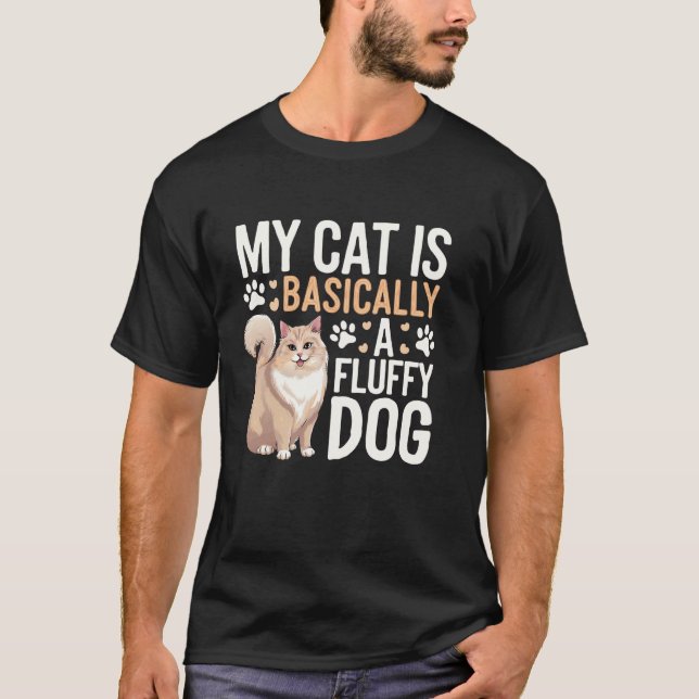 Funny. Siberian Cat T-Shirt (Front)