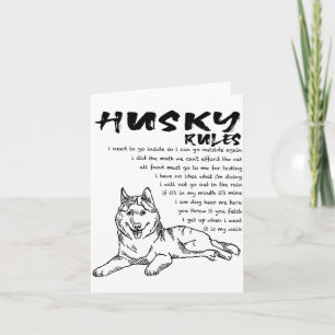 Funny Siberian Husky Dog Hand Drawn Art Men Women  Card