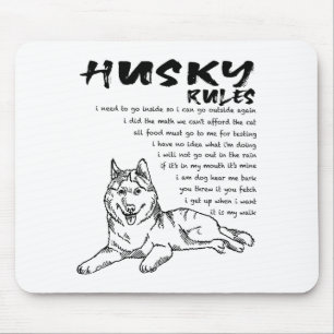 Funny Siberian Husky Dog Hand Drawn Art Men Women  Mouse Pad