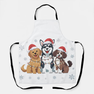 Funny Siberian Husky Dog Lover Christmas Tree   Apron