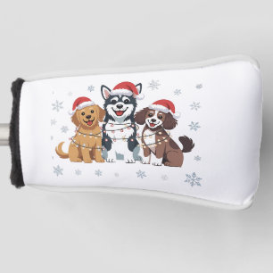 Funny Siberian Husky Dog Lover Christmas Tree Golf Head Cover