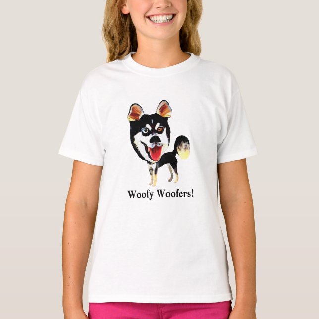 Funny Siberian Husky Girls T-Shirt (Front)